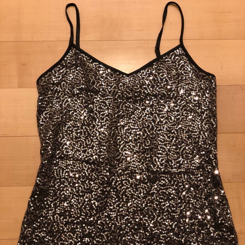 Express Grey Sequin Tank Top